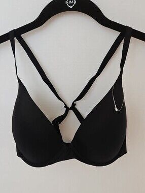 Natori | NWOT Women's Black Minimal Convertible Push-Up Underwire Black Bra 32DD